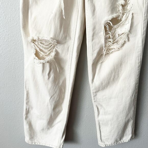 BDG High Rise Baggy Distressed Cream Color Jeans‎ women’s size 28 urban - Picture 6 of 14